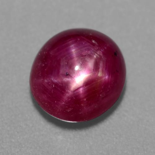 Rubi estrela roxo natural 2,71ct, corte oval, translúcido