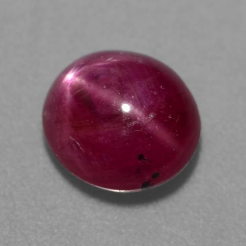Rubi estrela roxo natural 2,71ct, corte oval, translúcido