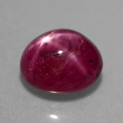 Rubi estrela roxo natural 2,71ct, corte oval, translúcido