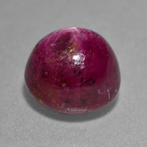 Rubi estrela roxo natural 4,75ct, corte oval, translúcido