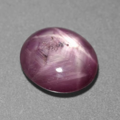 Rubi estrela roxo natural 1,83ct, corte oval, translúcido
