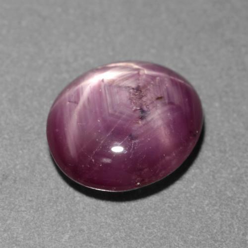 Rubi estrela roxo natural 1,83ct, corte oval, translúcido