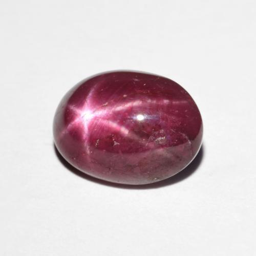 Rubi estrela vermelho natural 4,29ct, corte oval, opaco