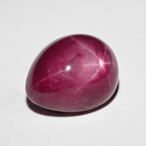 Rubi estrela vermelho natural 9,64ct, formato de pêra, opaco