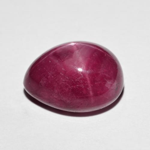 Rubi estrela vermelho natural 9,64ct, formato de pêra, opaco