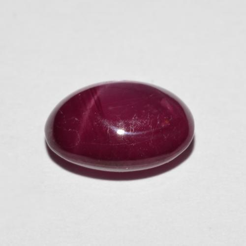 Rubi estrela vermelho natural 4,41ct, corte oval, opaco