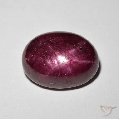 9.13ct Natural Vermelho escuro rubi estrela, oval, Opaco
