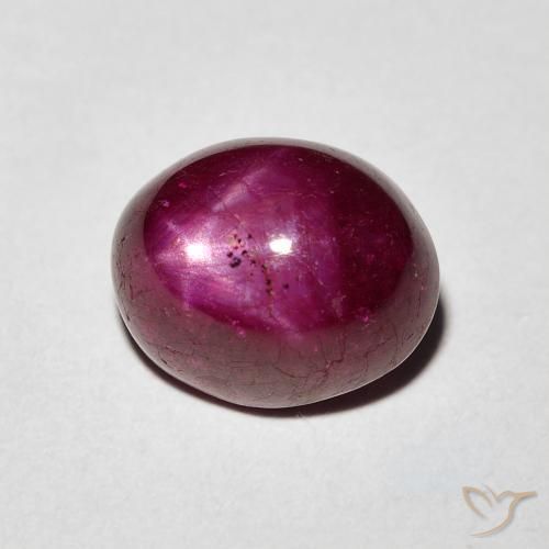 rubi estrela Vermelho escuro Natural 4.06ct, Corte Oval, Opaco