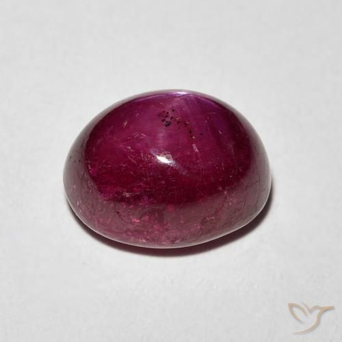 rubi estrela Vermelho escuro Natural 4.06ct, Corte Oval, Opaco