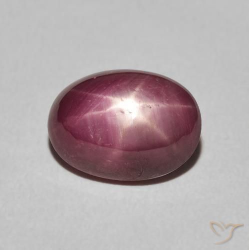 4.45ct Natural Medium Light-Purple rubi estrela, oval, Opaco