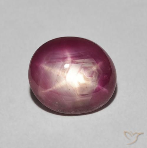 3.94ct Natural Medium Dark-Purple rubi estrela, oval, Opaco