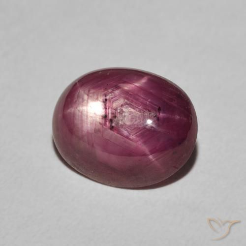 rubi estrela roxo avermelhado Natural 4.38ct, oval, Opaco