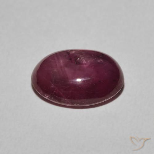 rubi estrela roxo avermelhado Natural 4.38ct, oval, Opaco