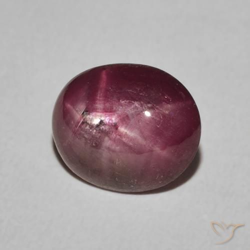 rubi estrela Magenta acinzentado Natural 3.85ct, oval, Opaco