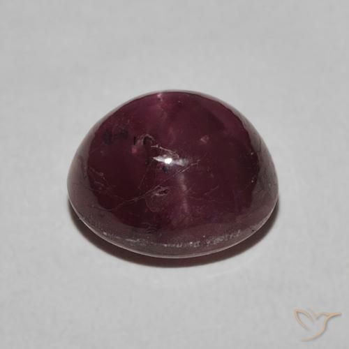 rubi estrela Magenta acinzentado Natural 5.04ct, oval, Opaco