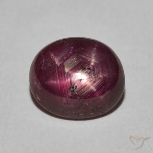 4.38ct Natural Medium Dark-Purple rubi estrela, oval, Opaco