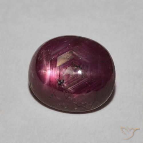 rubi estrela Medium Dark-Purple Natural 4.38ct, oval, Opaco