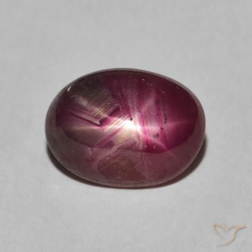 4.72ct Natural ameixa roxa rubi estrela, oval, Opaco