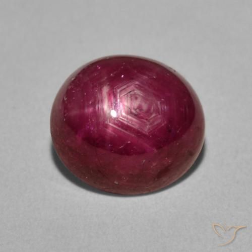 5.50ct Natural Berry Purple rubi estrela, oval, Opaco