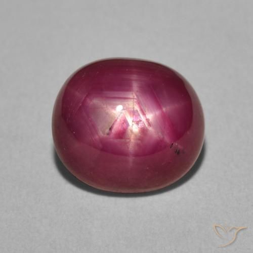 5.07ct Natural Magenta Profundo rubi estrela, oval, Opaco
