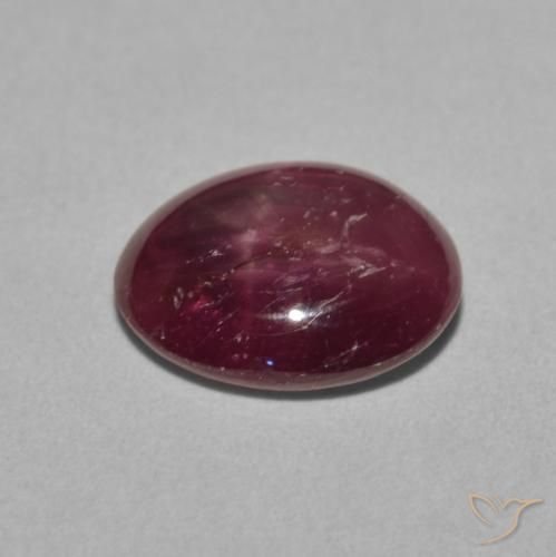 rubi estrela roxo médio Natural 3.97ct, oval, Opaco