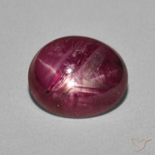 4.45ct Natural Berry Purple rubi estrela, oval, Opaco