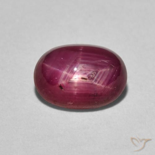2.97ct Natural Vinho Tinto Profundo rubi estrela, oval, Opaco