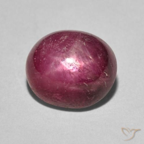 5.24ct Natural Jam Red rubi estrela, oval, Opaco