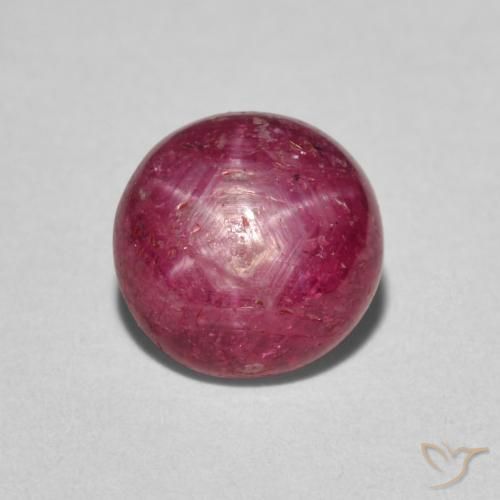 3.12ct Natural Jam Red rubi estrela, Redondo, Opaco