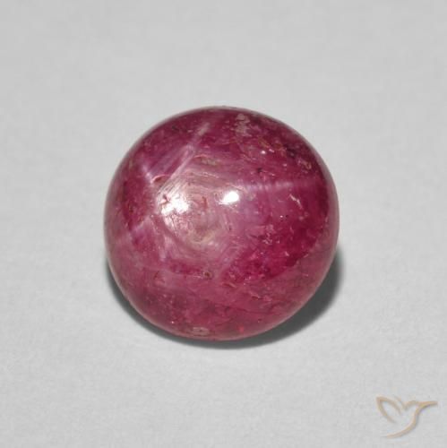 rubi estrela Jam Red Natural 3.12ct, Redondo, Opaco