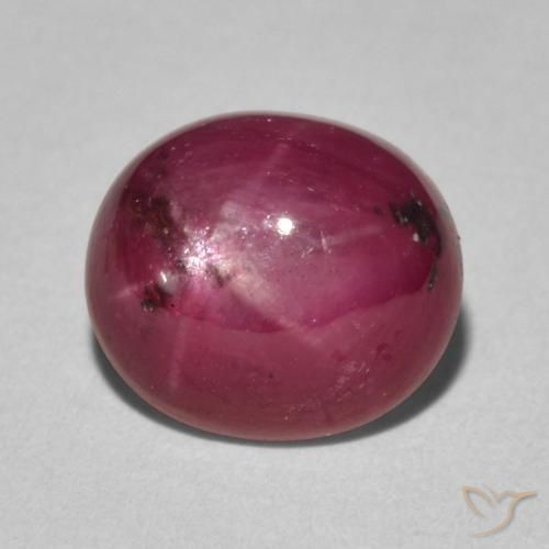 rubi estrela vermelho médio Natural 4.85ct, oval, Opaco