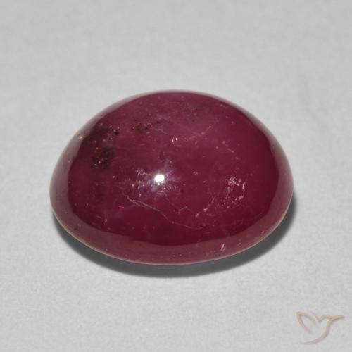 rubi estrela vermelho médio Natural 4.85ct, oval, Opaco