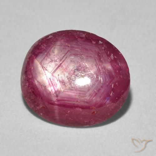 rubi estrela vermelho médio Natural 3.51ct, oval, Opaco