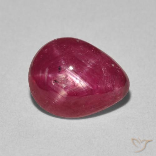 2.84ct Natural vermelho médio rubi estrela, Formato de pêra, Opaco