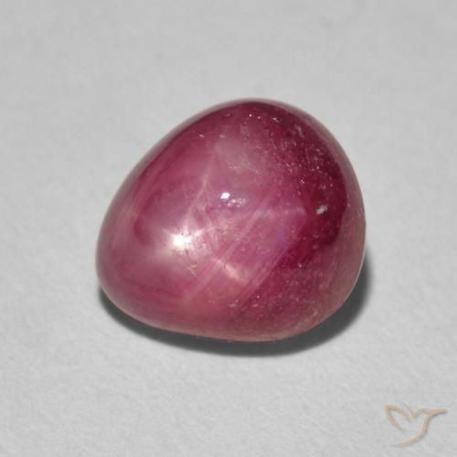 4.29ct Natural Jam Red rubi estrela, Formato de pêra, Opaco