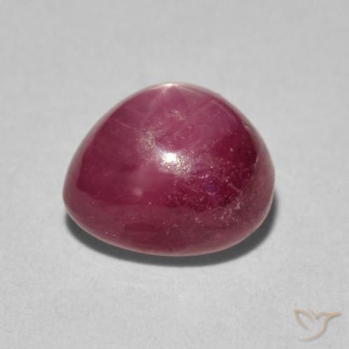 rubi estrela Jam Red Natural 4.29ct, Formato de pêra, Opaco