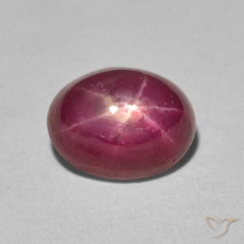Rubi estrela vermelho natural 3,42ct, corte oval, opaco