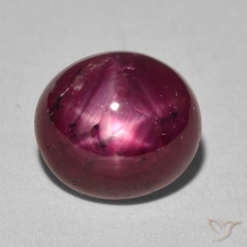 Rubi estrela vermelho natural 4,58ct, corte oval, opaco