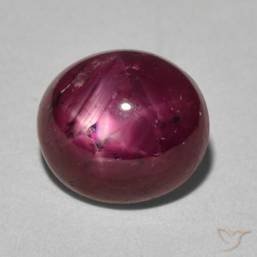 Rubi estrela vermelho natural 4,58ct, corte oval, opaco