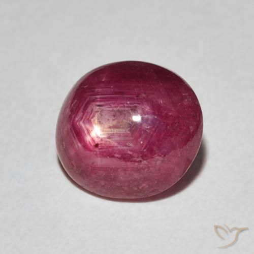 rubi estrela vermelho médio Natural 3.31ct, oval, Opaco