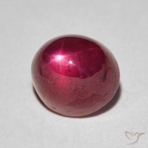 rubi estrela vermelho médio Natural 4.13ct, oval, Opaco