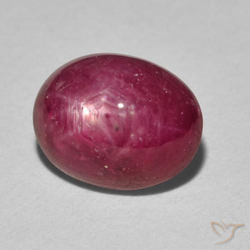 rubi estrela vermelho médio Natural 5.10ct, oval, Opaco