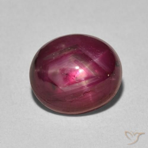 4.41ct Natural vermelho médio rubi estrela, oval, Opaco