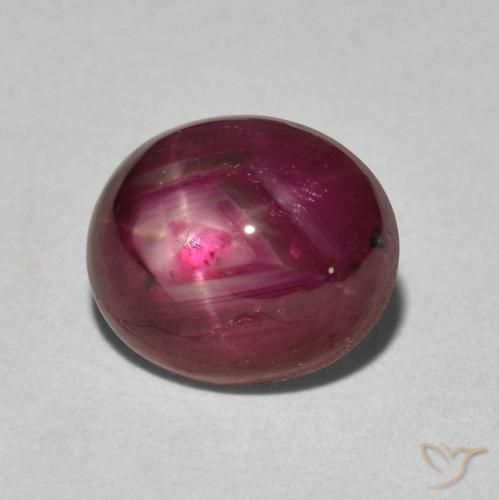 rubi estrela vermelho médio Natural 4.41ct, oval, Opaco