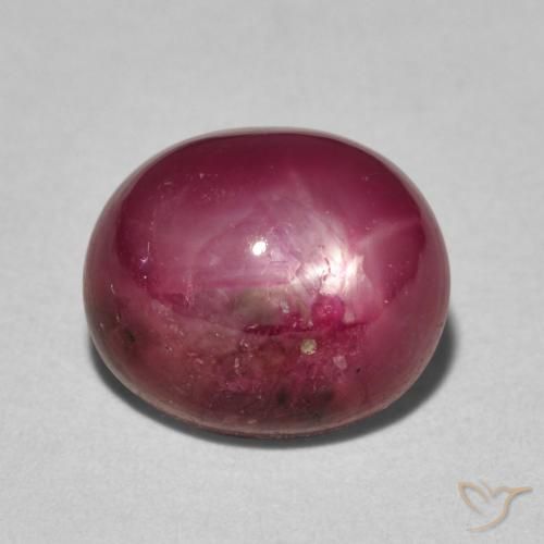 rubi estrela vermelho médio Natural 5.15ct, oval, Opaco