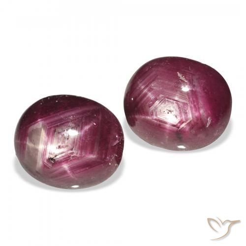 Pedras preciosas de rubi estrela Magenta-Rosa natural de 7.40 ct, oval, Opaco