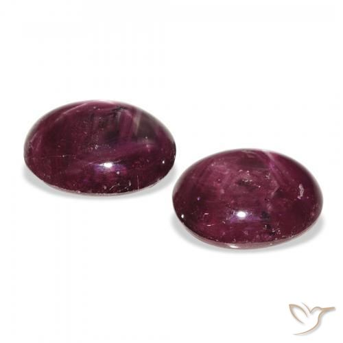 Pedras preciosas de rubi estrela Magenta-Rosa natural de 7.40 ct, oval, Opaco