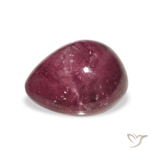 rubi estrela roxo médio Natural 6.52ct, Formato de pêra, Opaco