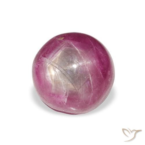 rubi estrela Magenta Natural 6.08ct, Redondo, Opaco