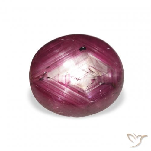 3.82ct Natural Medium Dark-Purple rubi estrela, oval, Opaco